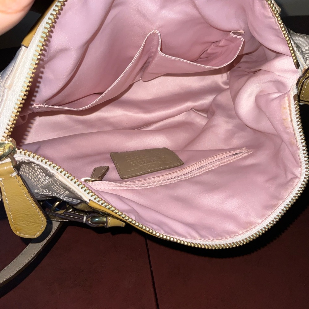 Coach Ashley Dotted Op Art Sateen Satchel Cream Patent Y2K F20027 coquette glam - Picture 13 of 16